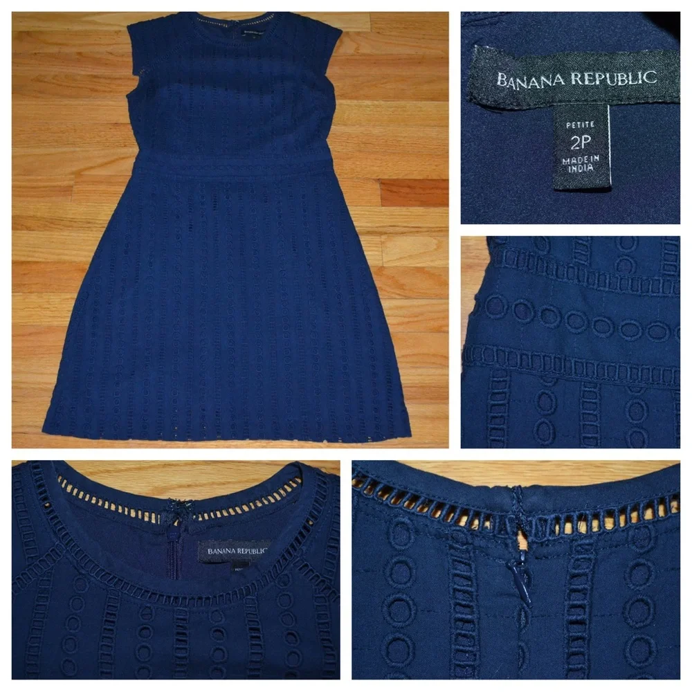 Women’s Banana Republic eyelet dress, size 2P 2 Petite